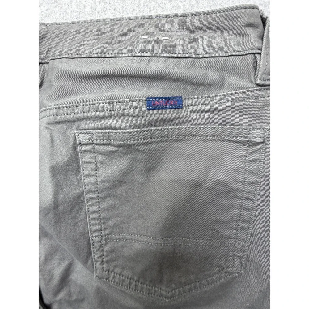 UNTUCKit Pants Mens 32x30 Gray Stretch 5 Pocket Chino Straight Casual Everyday
